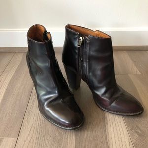 madewell deep wine leather booties